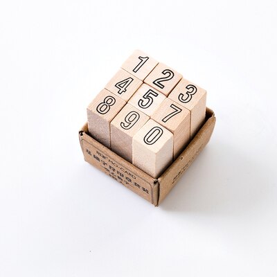 Arabische Cijfers Vintage Schrijfmachine Letters Van Alfabet Houten Stempel Set Hobby Diy Craft 9 Patronen Beschikbaar: 1  9pcs 1x1cm