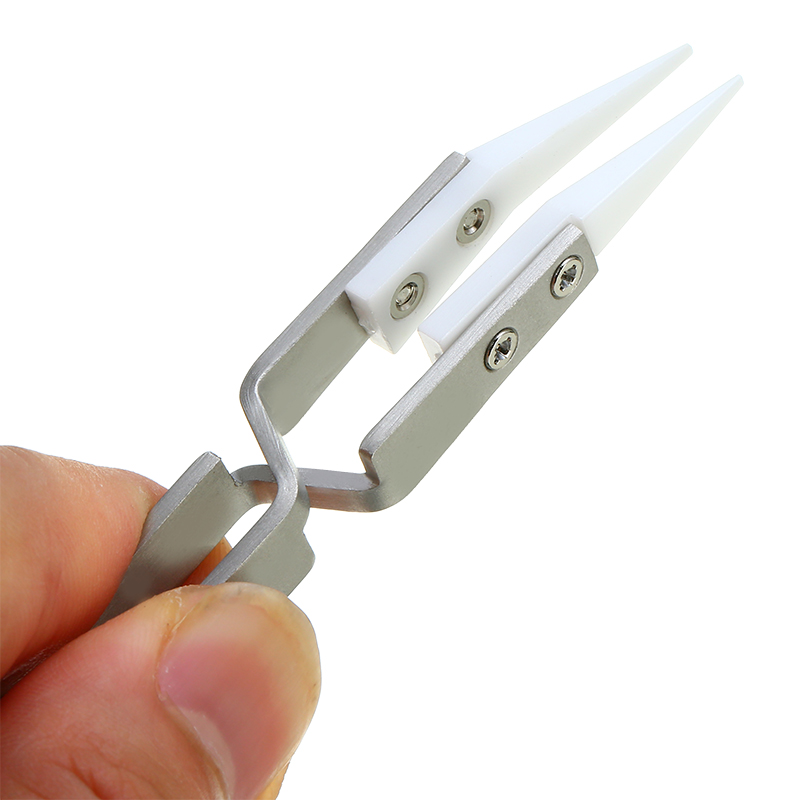 3pcs Non Conductive Ceramic Tweezers IC SMD SMT Reverse Tweezers Heat Resistant 1000 Degree Hand Tools