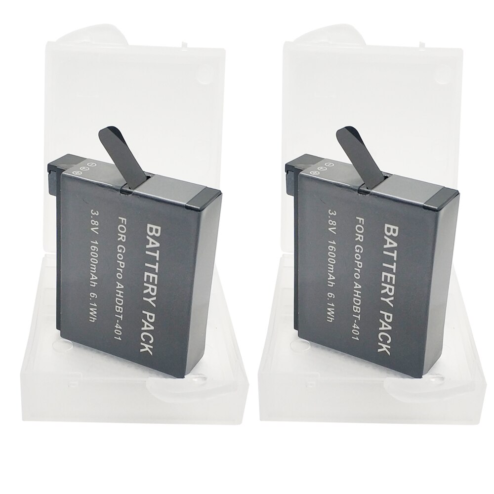 2*  ahdbt -401 ahdbt 401 accu + eu kabel + autolader voor gopro 4 hero 4 accu's gopro hero 4 bateria action camera