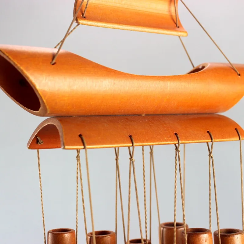 Handmade Tubes Bamboo Bell Natural Wind Chimes Indoors Pendant Balcony Home Hotel Decor Outdoor Yard Garden Windchime Crafts
