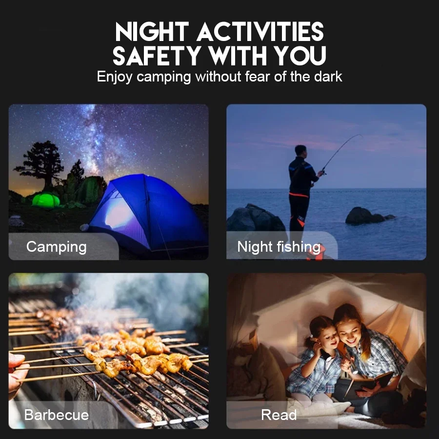 Led campinglys 3 lystilstande magnetisk hængende nødcampinglygte udendørs arbejde fiskeri vandreture campingudstyr