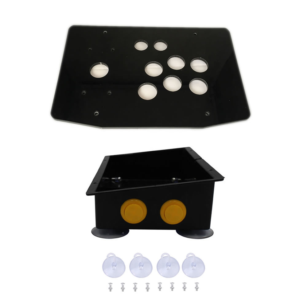 Rac -k500l acrylplatten-schrägflächengehäuse mit 24/30mm knopflöchern, diy-arcade-joystick-kits: 24 x 30mm 8 löcher
