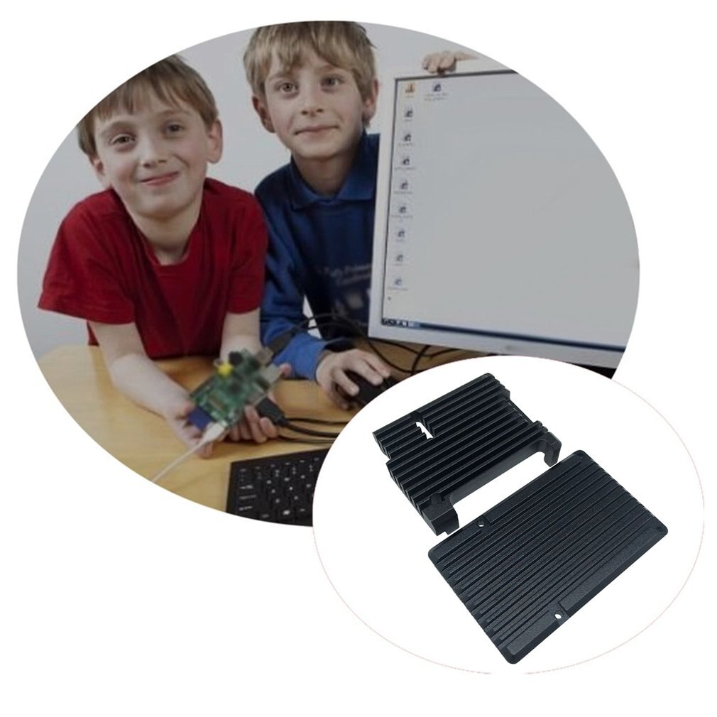 Raspberry Pi 4/3 Aluminum Case with Dual Cooling Fan Metal Shell Black Enclosure for RPI Raspberry Pi 4B/3B/3B+