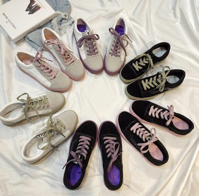 Lente Vrouwen Vulcaniseer Schoenen Mode Wilde Licht Canvas Platte Schoenen Dames Casual Low Lace-Up Sneakers