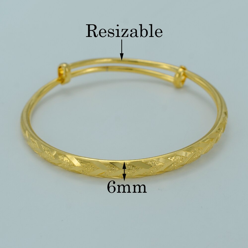 Anniyo bangle para mulheres moda gp pulseira adolescente cor ouro jóias 4 tamanho você pode escolher #000707
