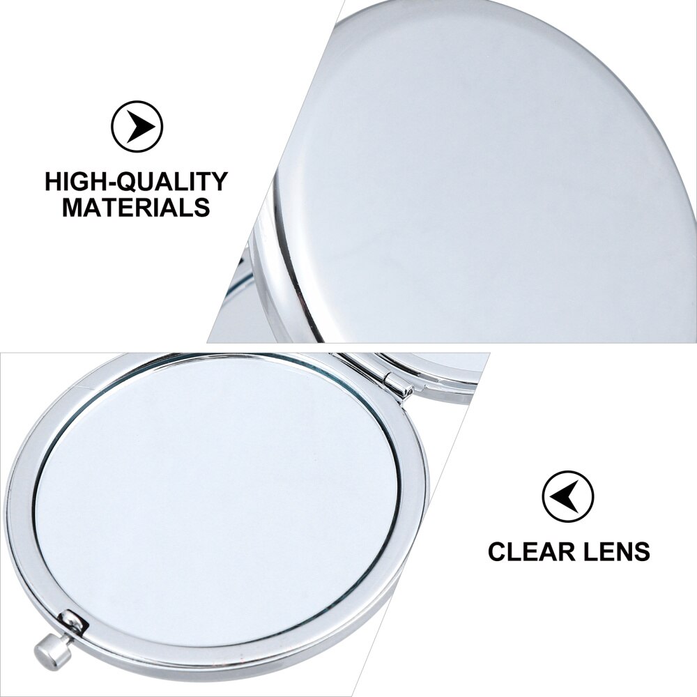 Portable Metal Makeup Mirror Handheld Mini Cosmetic Make Mirror