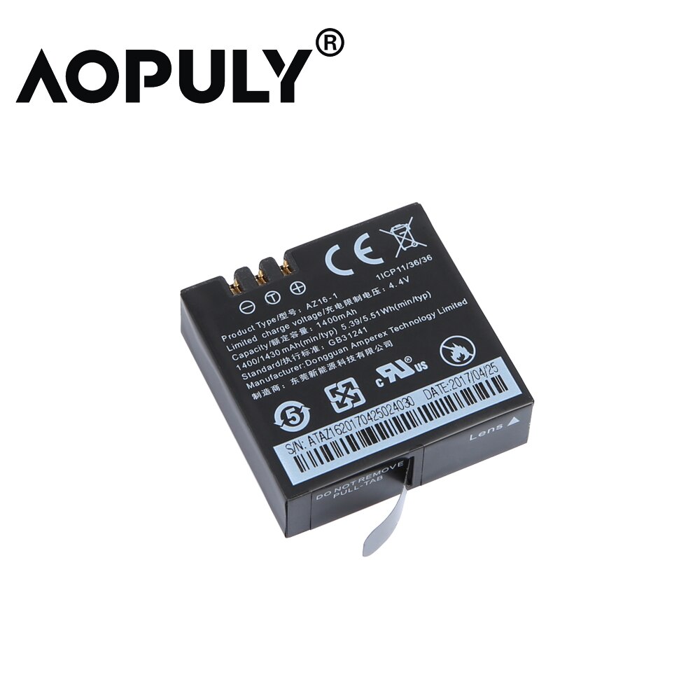 Kastar Replacement Battery For Xiaomi Yi Action Camera - 1480mAh AZ16-1 AZ16-2