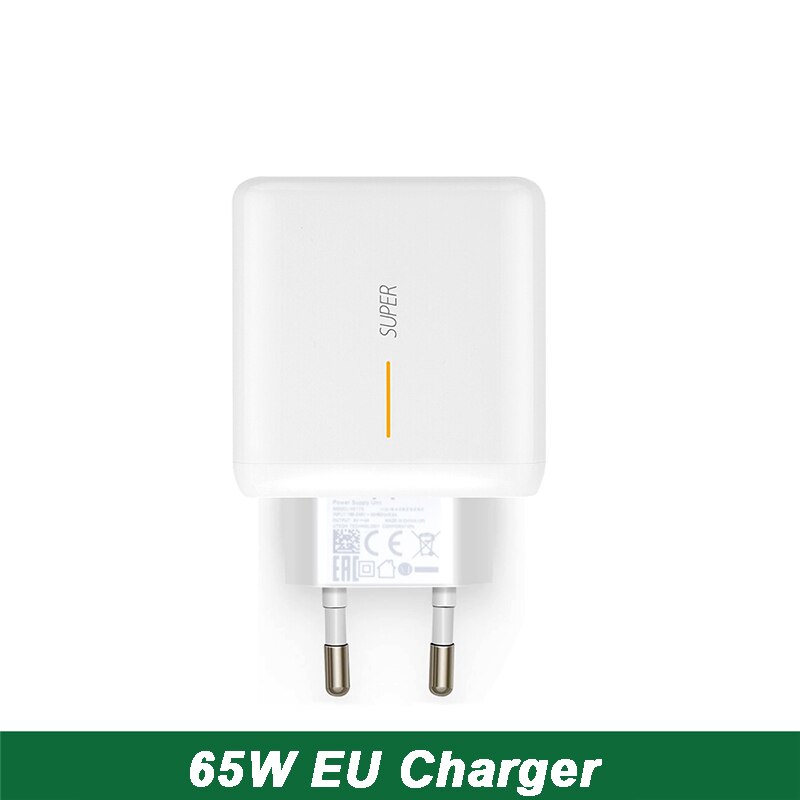 65W Supervooc 2.0 Fast Charger Voor Oppo Vinden X2 Pro Reno 5 5G 3 4 Pro Ace 2 x20 X2 Realme X50 Pro RX17 Pro Usb Type-C Kabel: EU Charger