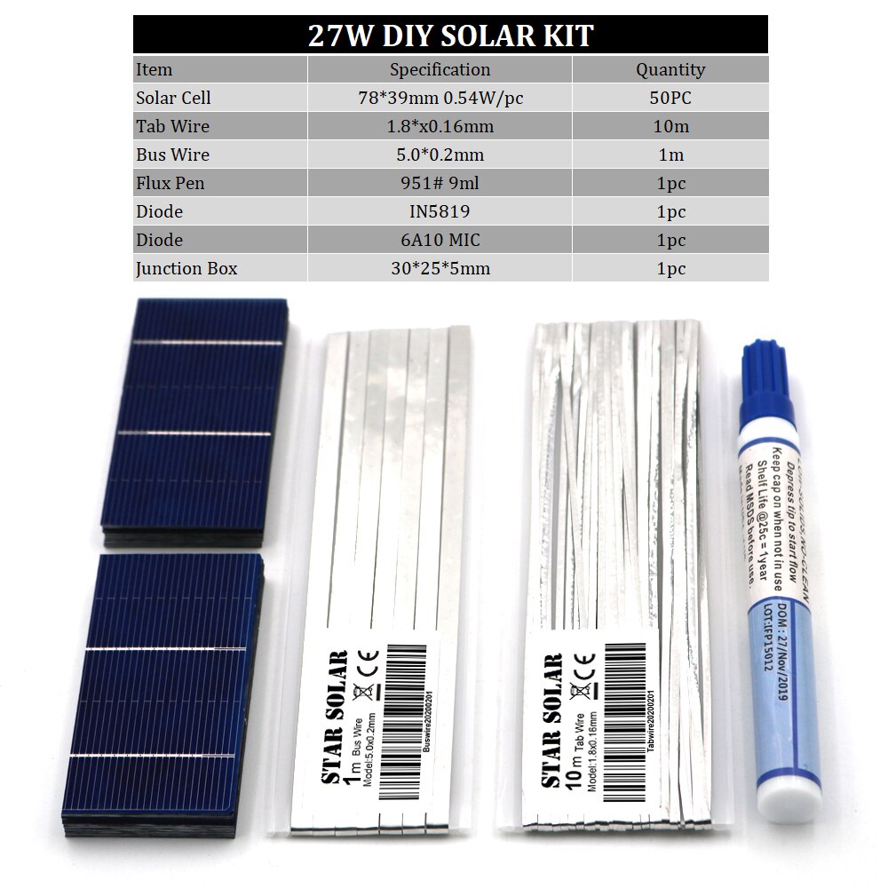 Solpanel diy solceller polykrystallinsk solcellemodul diy controller batterioplader sol solkraft  c60 5 6 tommer bil: P-diy -7839