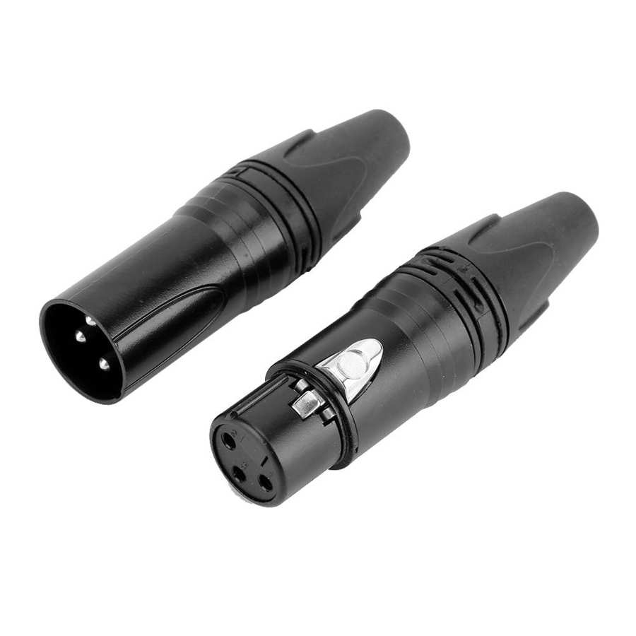 5 Pairs 3/4-Pin XLR Plug Audio Socket Adapter For Power Microphone Connector