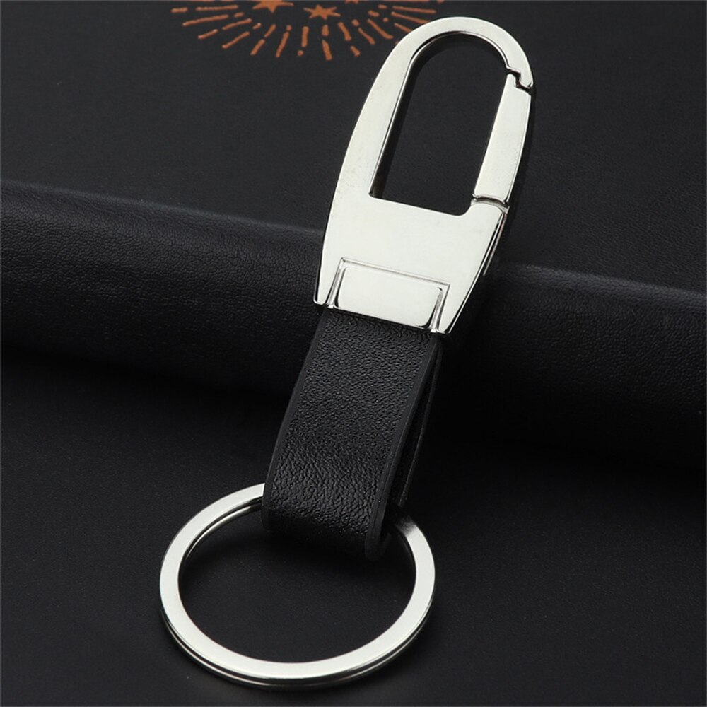 Mannen Eenvoudige Taille Gesp Lederen Business Sleutelhanger Autosleutel Houder Klassieke Sleutelhanger Accessoires Cadeau Voor Man