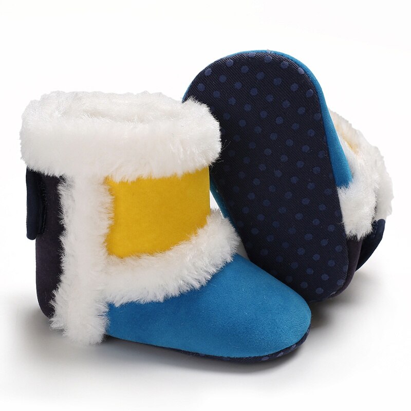 PatPat Neue Winter Baby/Kleinkind Flusen Colorblock Prewalker Schuhe für Baby unisex Schnee Stiefel