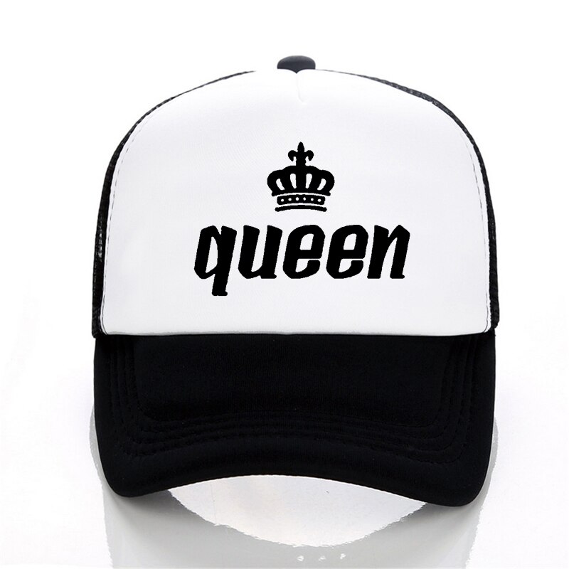 king queen cap crown Print baseball Caps Men Women Summer Visor Snapback Hat White Black Lover Trucker bone