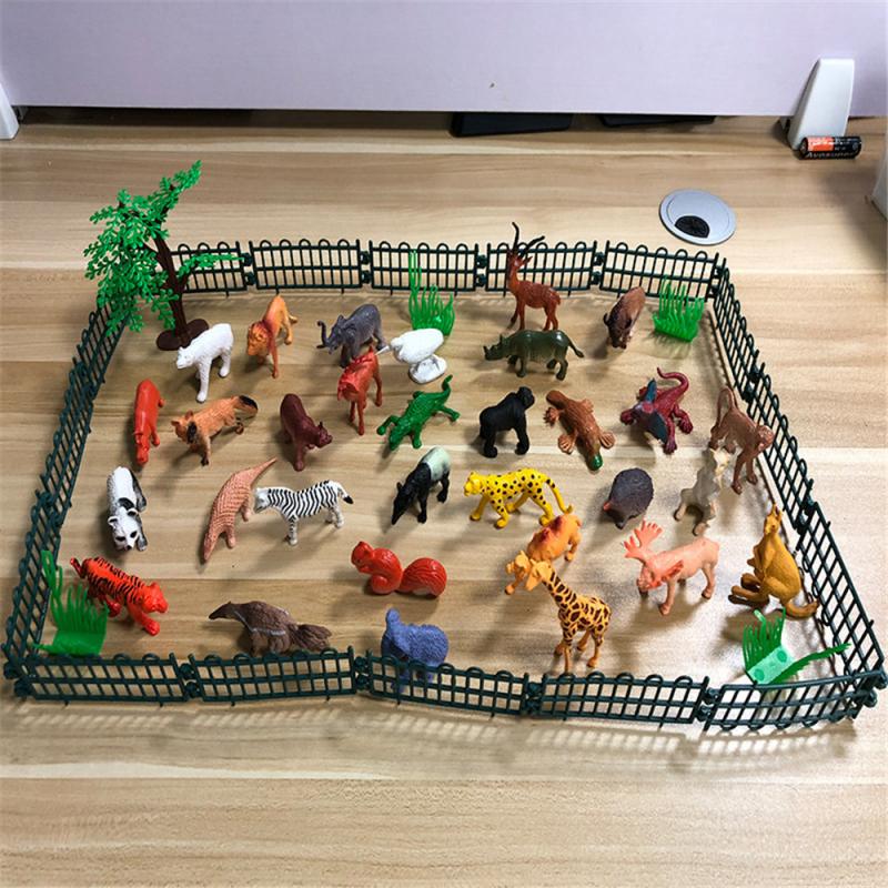 53 st mini plast vilda djur zoo gård djur modell figur barn leksaker leka