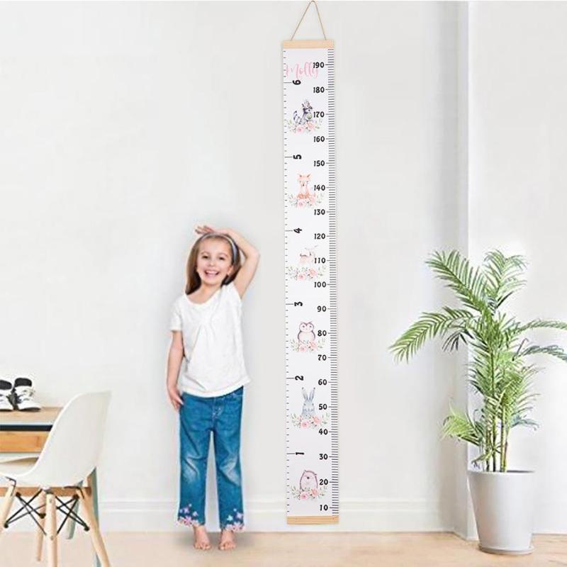Kids Growth Size Chart Cartoon Style Height Measure Ruler Activity Gear Baby ABC 