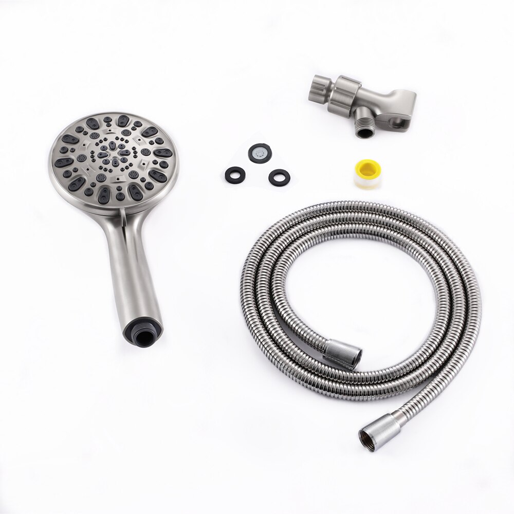 7 Function High Pressure Rain Shower Sprayer Set ABS Hand Held Shower Head Chrome Plated/Brushed Nickel Bathroom Shower Set: Brushed Nickel