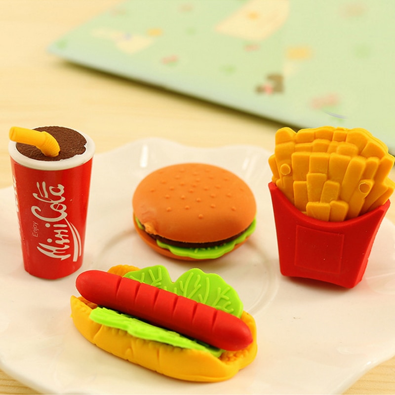 1 x matmodeller suddgummi cola hamburg gummi suddgummi kawaii pappersvaror skolmaterial papelaria för barn