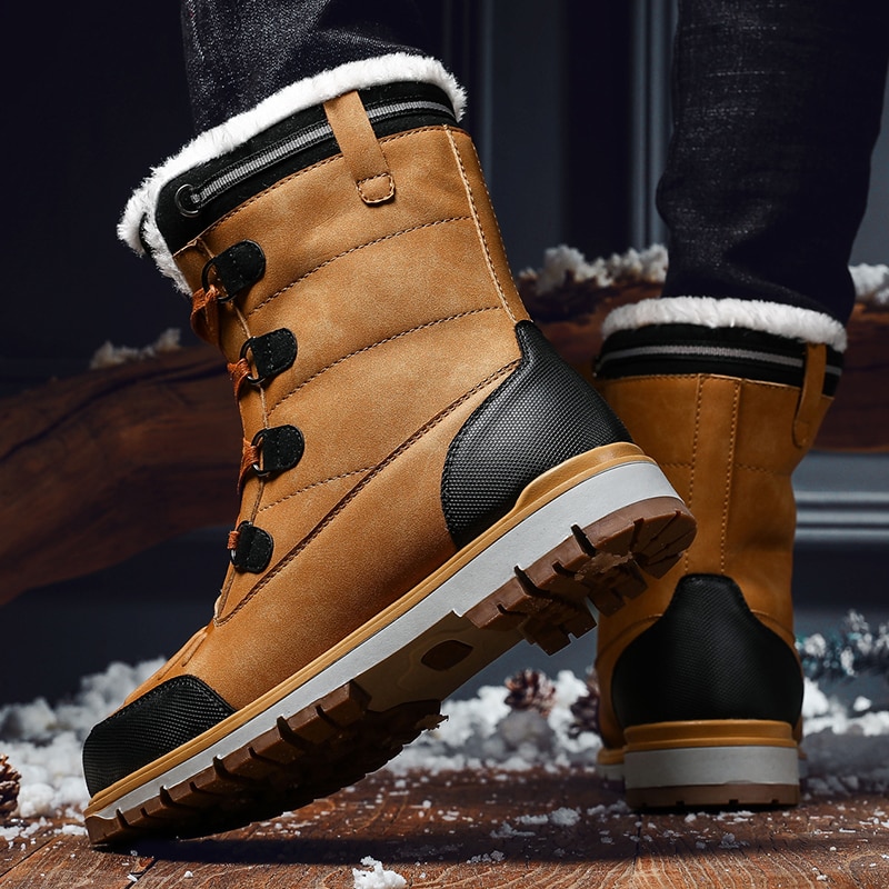 hiver avec des bottes de neige en fourrure pour hommes baskets chaussures hommes décontracté imperméable cheville-30 degrés Celsius bottes chaudes