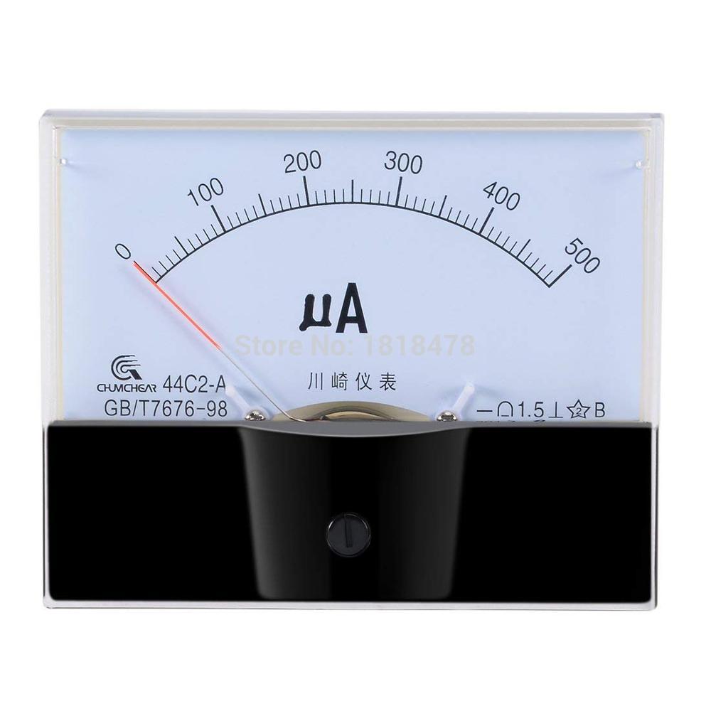 44C2-A Analoge Huidige Panel Meter DC 0-50uA 100uA 200uA 300uA 500uA Ampèremeter voor Circuit Testen Ampere Tester Gauge