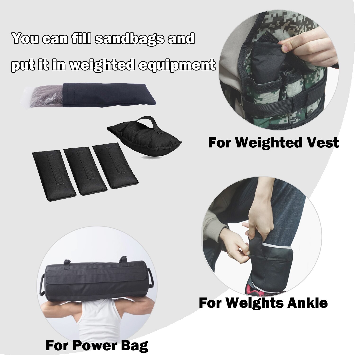 Weights Special Iron Sand Filling Sandbag for Weighted Vest Ankle Weight Power Bag Replace Plates Workout Durable Accessories