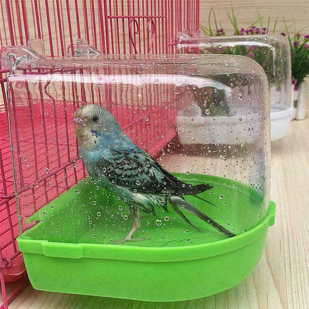Papegøje badekasse fuglebur tilbehør multifunktionelt fuglebur badekar til kæledyrsfugle kanariefugle papegøje: Grøn