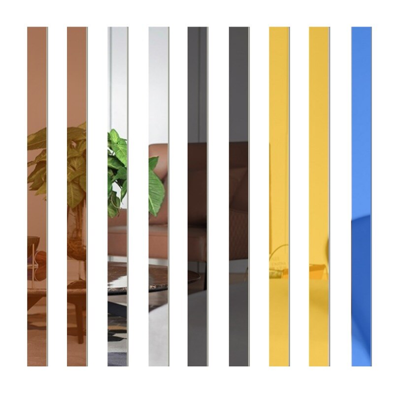10 stücke 20x5CM Streifen Spiegel Glas Fliesen Zauberstab Aufkleber Decals Mosaik Wohnzimmer Badezimmer Dekor DIY Lange Zauberstab Spiegel Aufkleber Neue