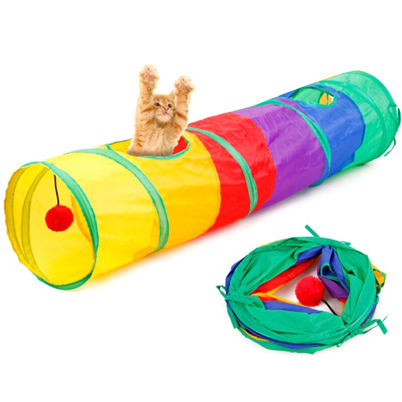 Indendørs udendørs praktisk kattetunnel kæledyrsrør sammenklappeligt legetøj kitty hvalpelegetøj puslespil kattelegetøj til træning af skjultræning