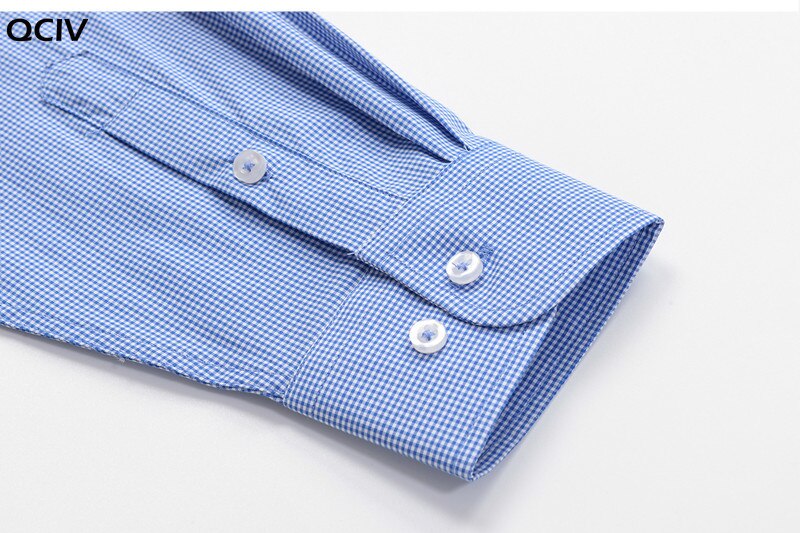 Stor størrelse 5xl 6xl 7xl 8xl 9xl 10xl fine rutete houndstooth tilfeldig langermet skjorte merkeklær 100%  bomullsskjorte menn