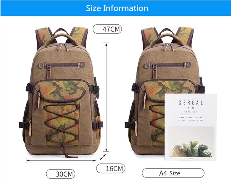 OKKID leinwand schule Rucksack für junge bagback freundlicher zurück Pack Schüler bookbag schule taschen für Teenager jungen männer große reise Rucksack