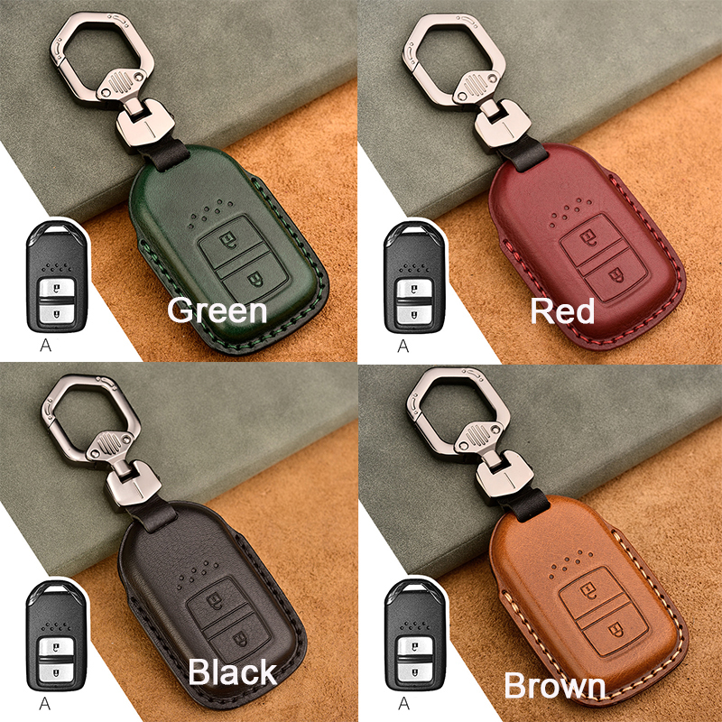 Black Or Brown PU Leather Key Fob Cover Case For Honda Accord, Civic, CR-V, HR-V, Jazz – Soft Protective Shell