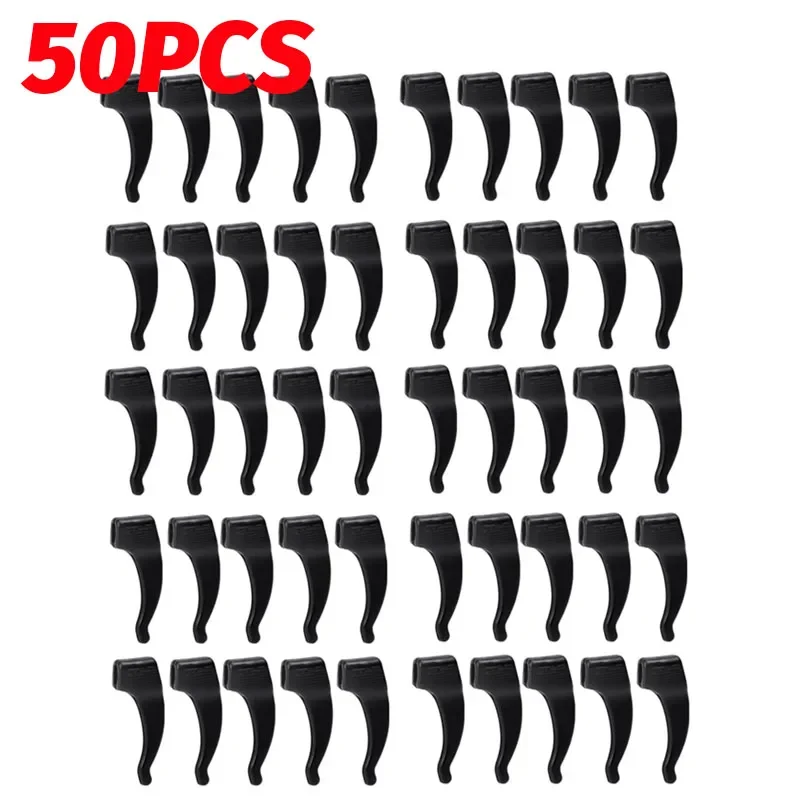 Ganchos antideslizantes de silicona para las orejas, empuñaduras elásticas para gafas, soporte de tapón para la oreja, accesorios de sujeción, soporte para gafas con punta del templo, 50 Uds.: Oro