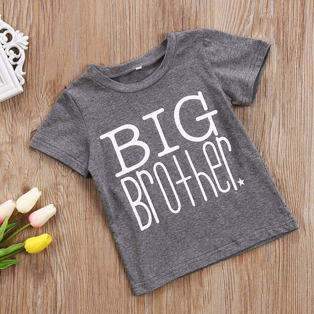 Toddler Kids Baby Boys Girls Big Brother Tops T-shirt Little Sister Romper