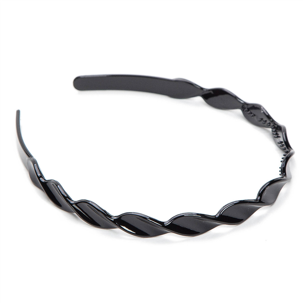 Elastic Waterproof Hairbands Toothed Hair Hoop for Adults Big Washing Face Wide Shatterproof Plastic Headband: Ivory