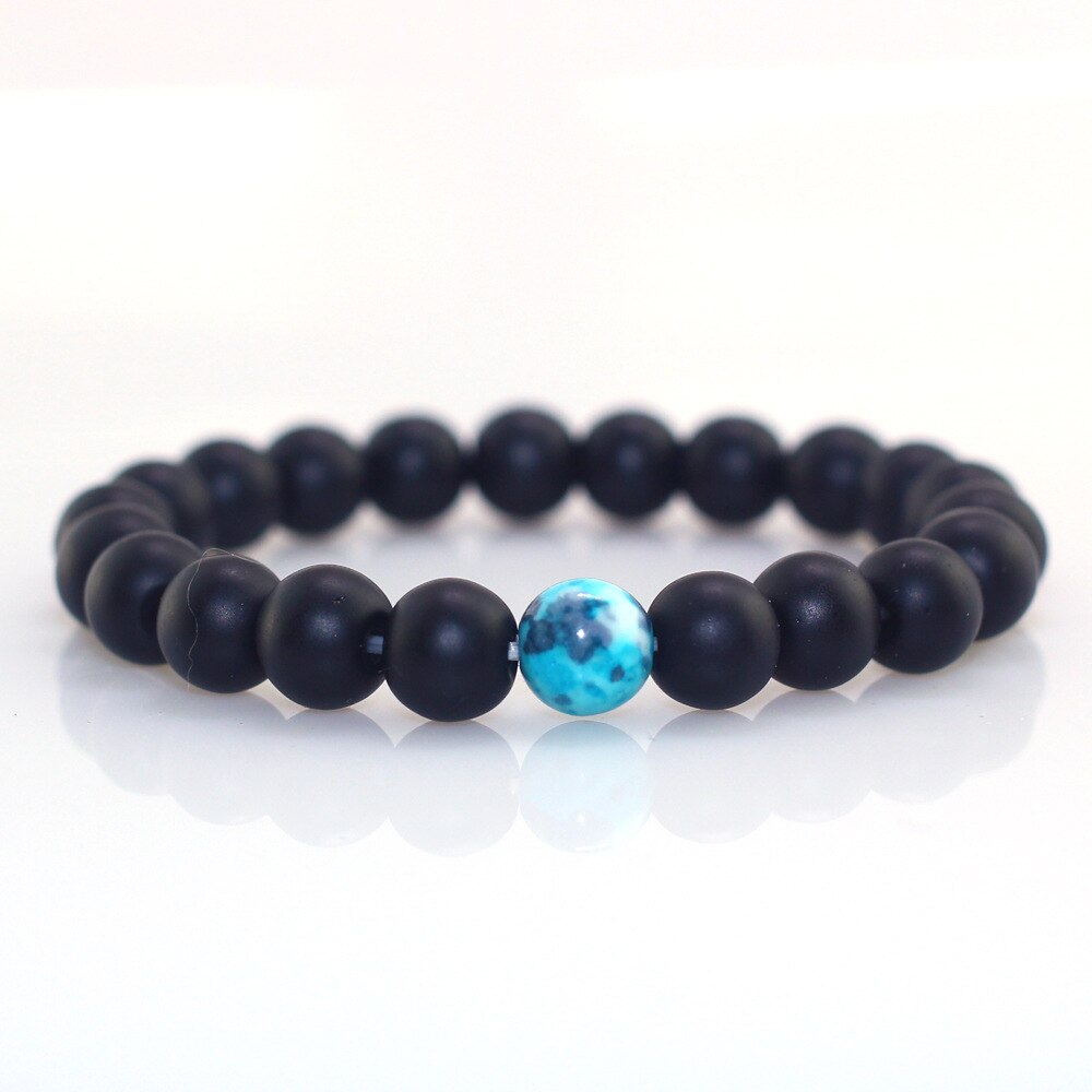 Couples Distance Bracelet Classic Natural Stone Retro Blue and Black Beaded Bracelets for Men Women Best Friend Christmas: 03