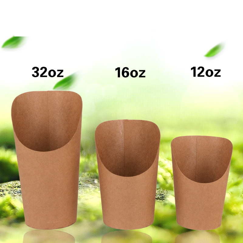 100 stk fransk steg scoop papir kopper originale brune kraftpapir boble vaffel scoop kopper