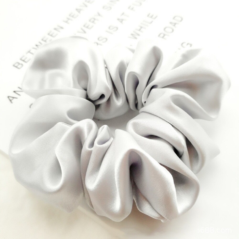Faux Zijde Chouchou Vrouwen Meisjes Elastische Haar Elastiekjes Accessoires Gom Voor Vrouwen Tie Haar Ring Touw Paardenstaart Houder: Light Grey