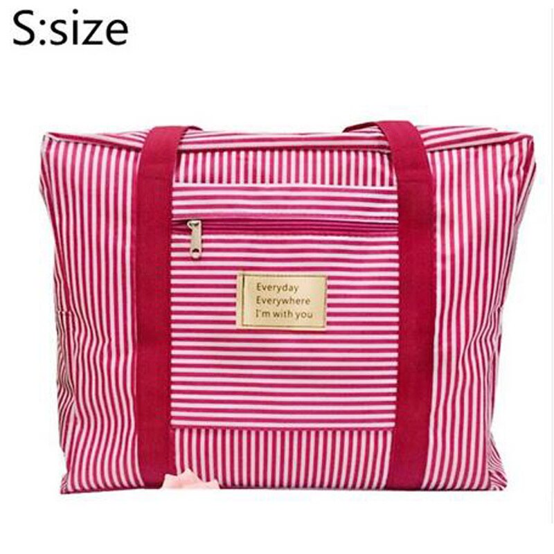 Riverdale marka wodoodporna nylonowa torba na ubrania walizka bagaż Unisex Duffle torba o dużej pojemności kobiety składane torebki Trave Bag: Red stripes S