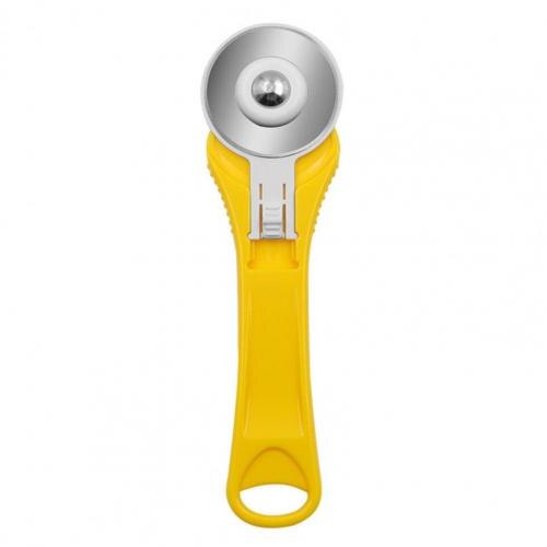 45mm Rotary Cutter Ergonomic Fast Cutting Injection-molded Handle Leather Rotary Cutting Tool for Fabric: Yellow
