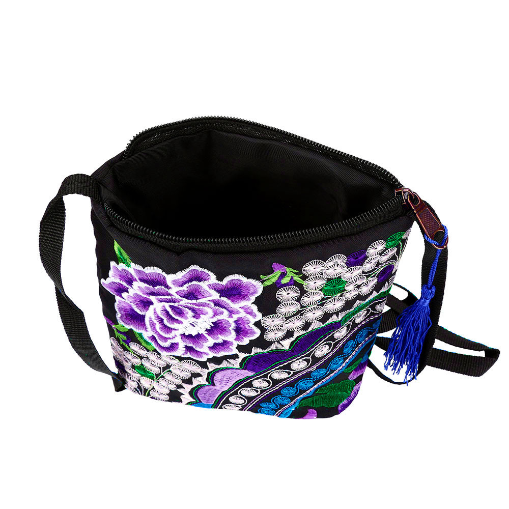 Monedero de lona Floral bordado hecho a mano, étnico para mujer, bolso de mano, monedero Vintage, monederos de , kawaii 1,8
