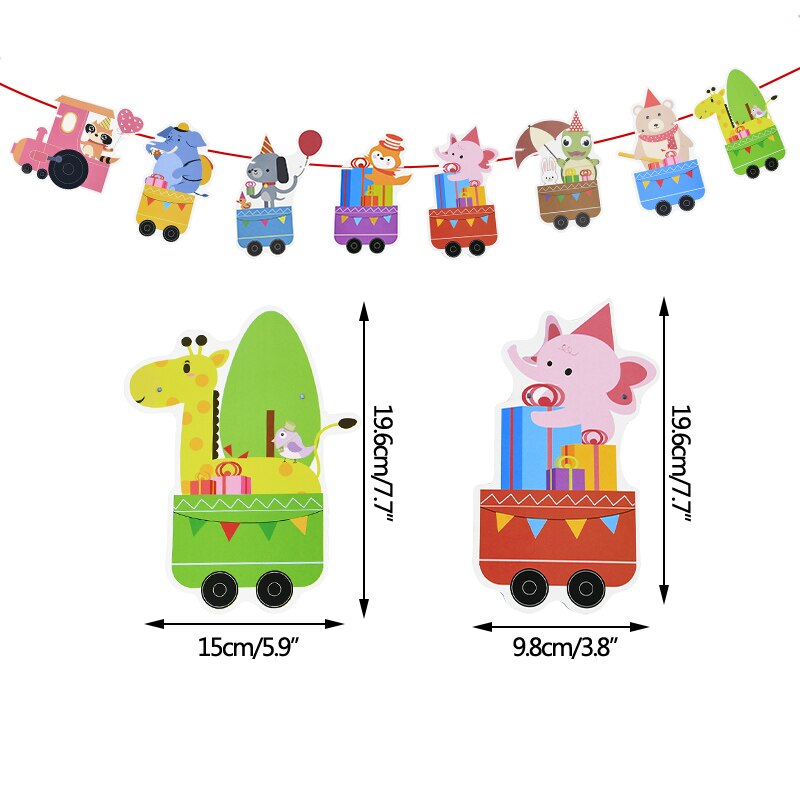 jijAcraft Happy Birthday-slinger, banner, kleurrijk, verjaardagsdecoratie, van papieren kaart