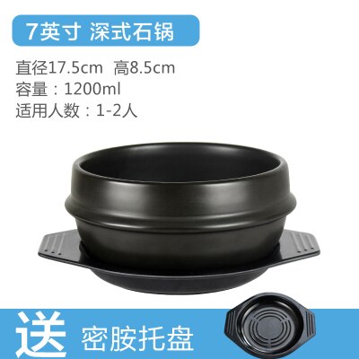 Korean stone pot bibimbap gas cooker rice noodles casserole wate Korean fish casseroles earthenware cooking bellied stew pan: 11