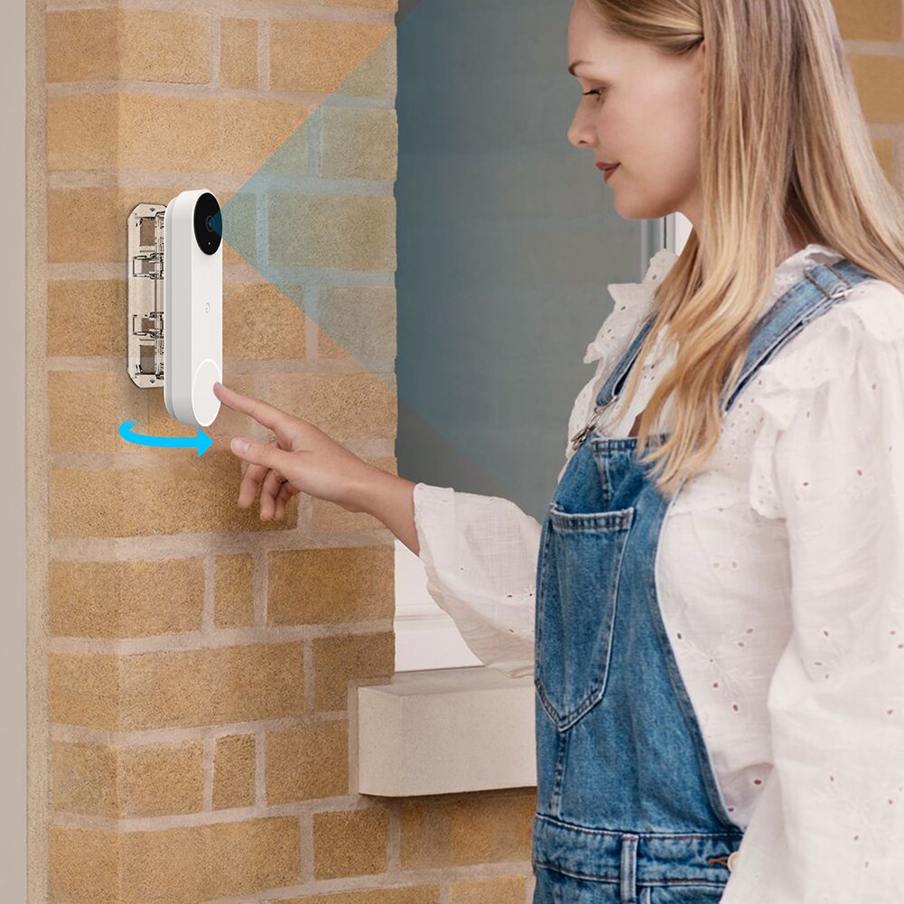 1Pc Muurbeugel Voor Google Nest Deurbel Muur Houder Stand Horizontale Verstelbare Links Rechts 45 Graden Draaibare Beugel