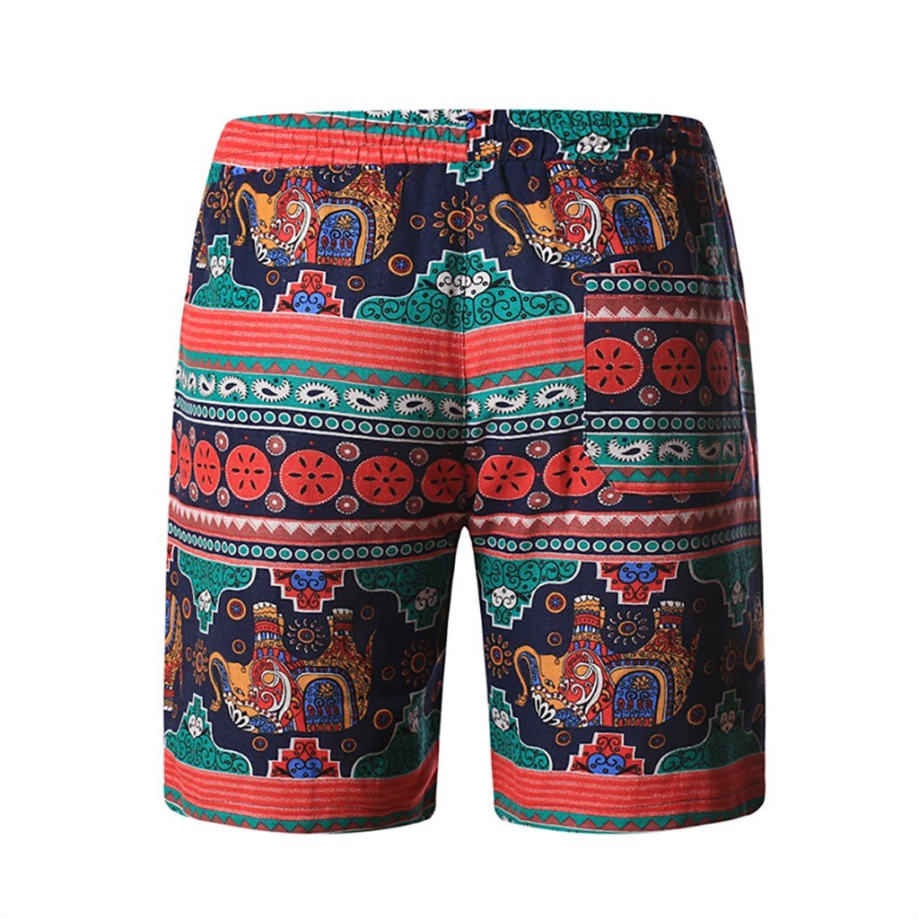 Pantalones cortos de tela de algodón estampada para hombre, ropa deportiva de secado rápido, pantalones cortos para correr en la playa, varios bolsillos, 3,18