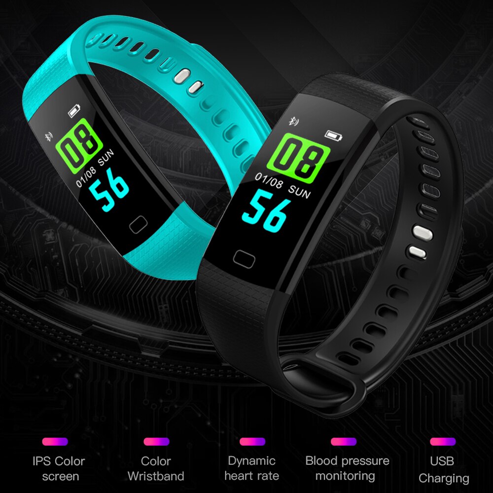 Tolasi kvinder mænd smart armbånd bluetooth puls blodtryk skridttæller ur førte sport armbåndsur til android ios