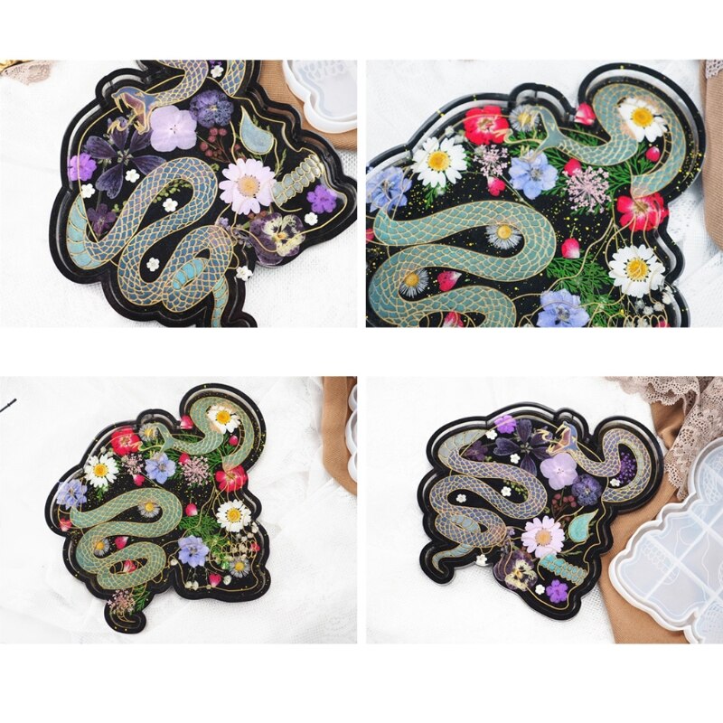 DIY Skull Head Shape Tray Mold for Resin Skull Hand Snake Head Silicone Tray Mold Resin Serving Board Molds Craft Tools