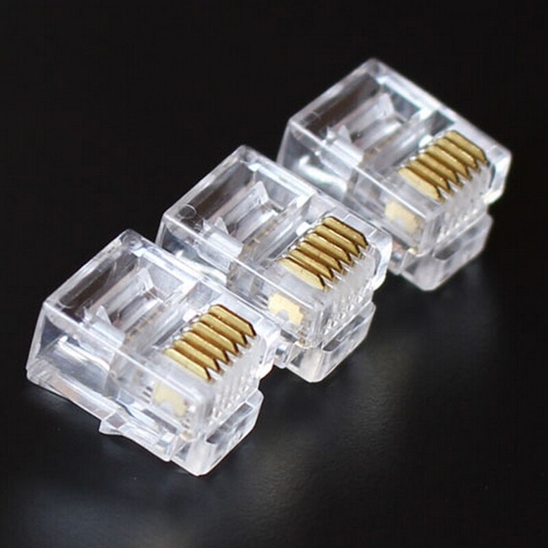 100Pcs 6P6C RJ12 Crystal Head Modular Plug Gold Pl... – Vicedeal