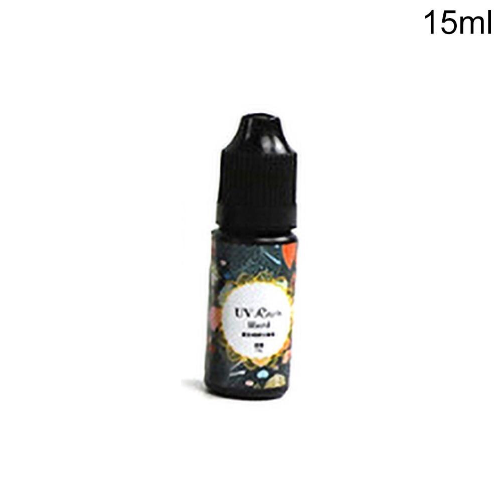 Faux Crystal Hard UV Resin Jewelry Making Epoxies Clear Ultraviolet Curing Epoxy DIY Glass Adhesive Glue Handmade Accessory: 15ml