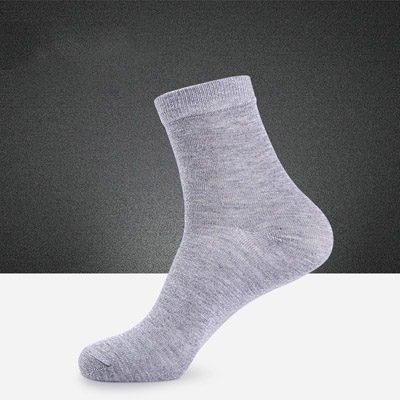 Brand 5 Pairs Nano Silver Cotton Socks Casual Crew Socks Anti-Bacterial Deodorant Autumn Winter Men&#39;s Socks: Gray