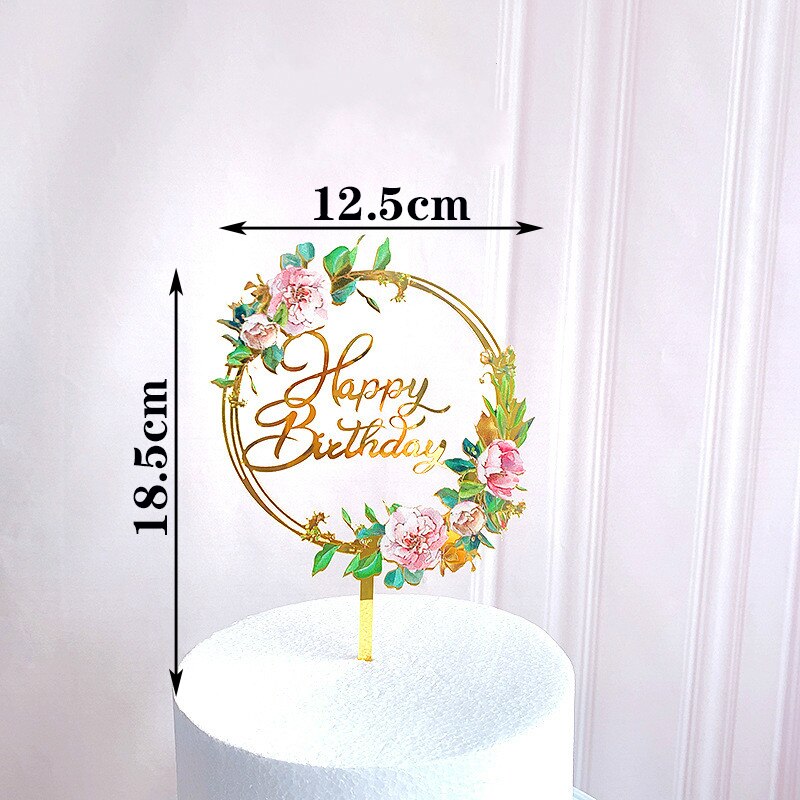 Akryl farve blomsterpige tillykke med fødselsdagen kage topper bryllupsdag glad mor & #39 ;s dag kage toppers dekoration forsyninger: Hbgd 3