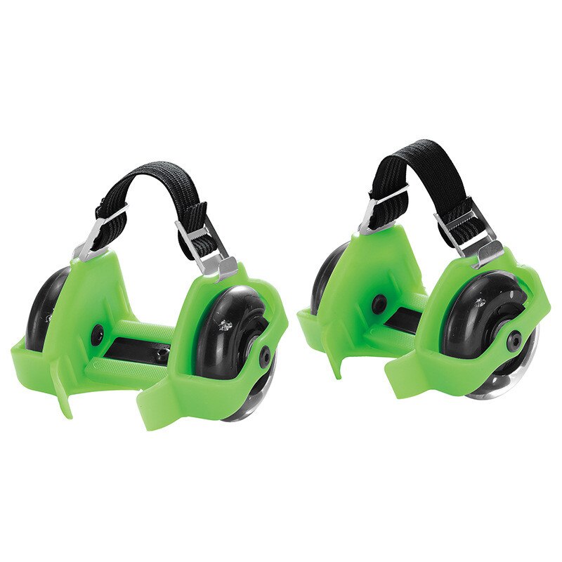 Colorful Flashing Roller Whirlwind Pulley Flash Wheels Heel Roller Adjustable Simply Roller Skating Shoes For Kids: Green